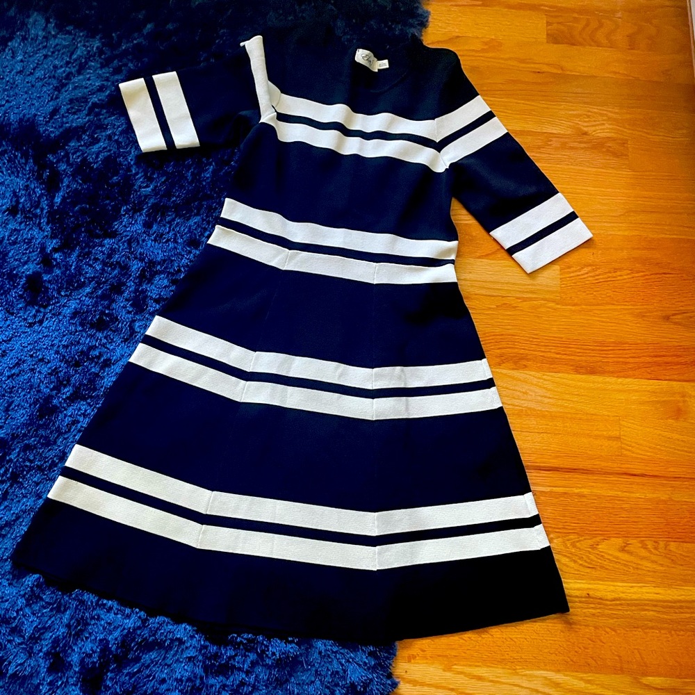Black & white striped dress